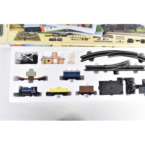 356 - A BOXED HORNBY RAILWAYS OO GAUGE THE BLUE HIGHLANDER SET, No.R1101, comprising class 0F 'Pug' saddle... 