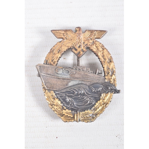 370 - A GERMAN KRIEGSMARINE E-BOAT BADGE, this is the 2nd pattern version, it appears to be in good condit... 