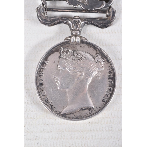 386 - A CRIMEA MEDAL WITH TWO CLASPS, the medal is named to S.Denning 50th regiment, the clasps are for In... 