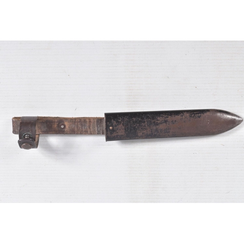 387 - A GERMAN HJ KNIFE IN ITS ORIGINAL SCABBARD, the motto Blut Und Ehre is on one side and the other sid... 