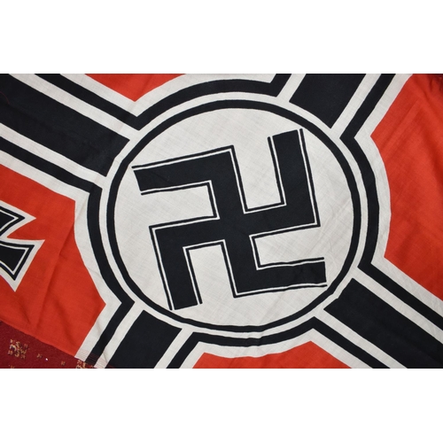 388 - A WWII ERA GERMAN KRIEGSMARINE FLAG, this is marked with an Eagle and M indicating it was for the Kr... 