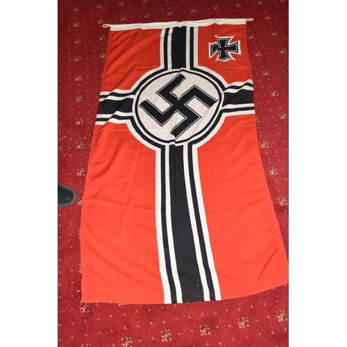 388 - A WWII ERA GERMAN KRIEGSMARINE FLAG, this is marked with an Eagle and M indicating it was for the Kr... 