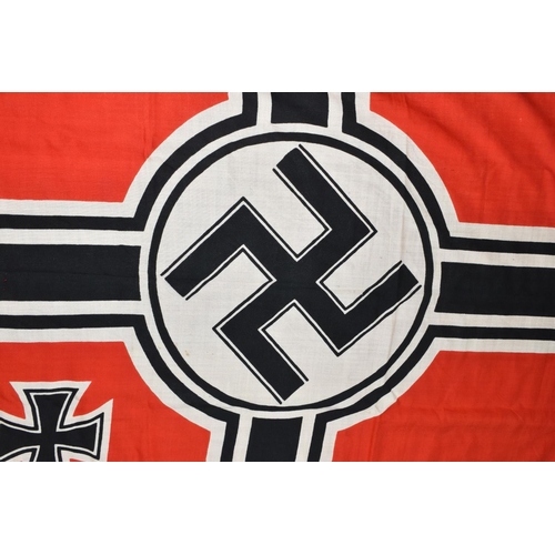 389 - A WWII ERA GERMAN KRIEGSMARINE FLAG, this is marked with an Eagle and M indicating it was for the Kr... 