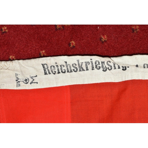 389 - A WWII ERA GERMAN KRIEGSMARINE FLAG, this is marked with an Eagle and M indicating it was for the Kr... 