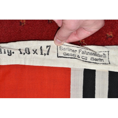 389 - A WWII ERA GERMAN KRIEGSMARINE FLAG, this is marked with an Eagle and M indicating it was for the Kr... 