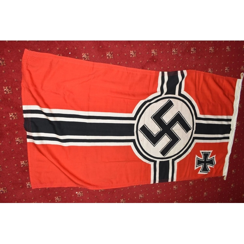 389 - A WWII ERA GERMAN KRIEGSMARINE FLAG, this is marked with an Eagle and M indicating it was for the Kr... 