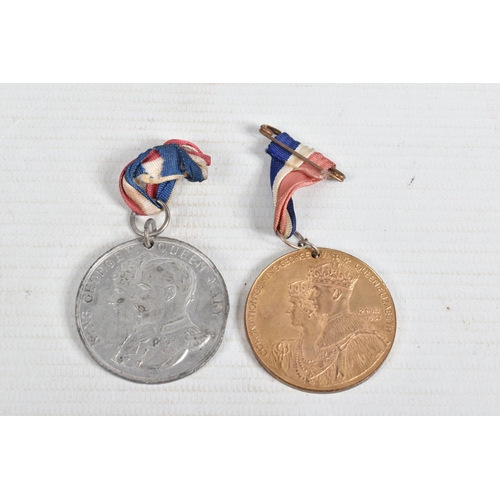 391 - A PAIR OF WWI MEDALS, coronation medals, Jubilee medal and two flags, the WWI pair of medals is name... 