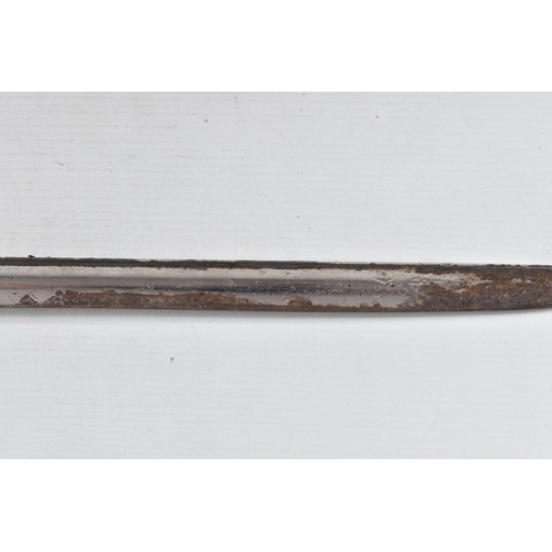 395 - A 1907 PATTERN BRITISH SWORD BAYONET, this comes complete with a scabbard, the blade has markings on... 