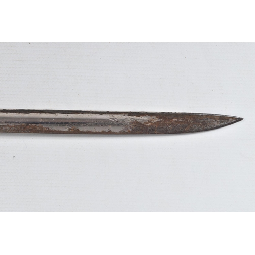 395 - A 1907 PATTERN BRITISH SWORD BAYONET, this comes complete with a scabbard, the blade has markings on... 