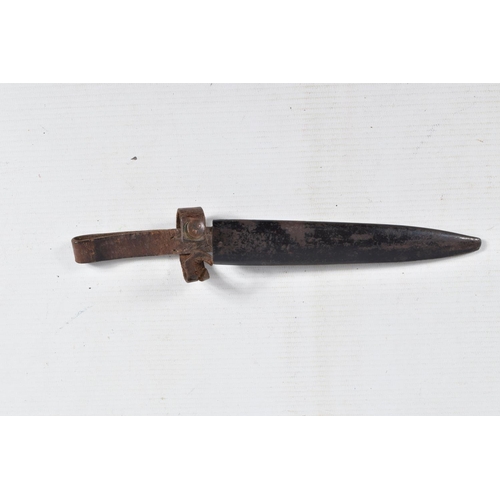 400 - A UNITED STATES FIGHTING KNIFE WITH A NON MATCHING SCABBARD, the blade has no markings on it but the... 