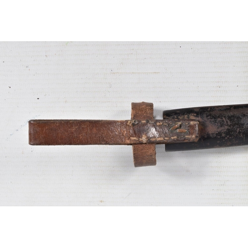 400 - A UNITED STATES FIGHTING KNIFE WITH A NON MATCHING SCABBARD, the blade has no markings on it but the... 