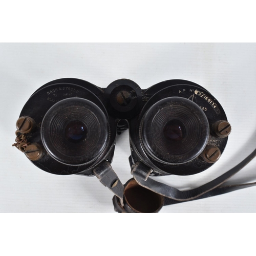 402 - A PAIR OF BARR AND STROUD NAVAL BINOCULARS IN ORIGINAL CASE, these have the military Broad arrow on ... 