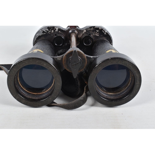 402 - A PAIR OF BARR AND STROUD NAVAL BINOCULARS IN ORIGINAL CASE, these have the military Broad arrow on ... 