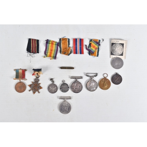 403 - A WWI 1914-15 TRIO OF MEDALS AND A MILITARY MEDAL FOR BRAVERY, complete with a Wilnecote Tribute med... 