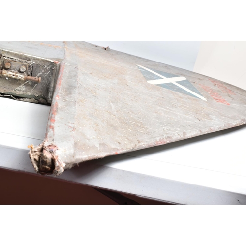 408 - A WING SECTION FROM A DE-HAVILLAND MOTH MINOR AIRPLANE, this wing section was silver in colour and h... 