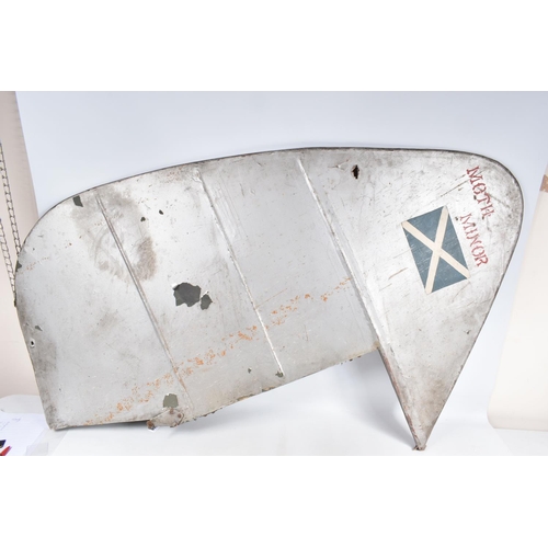 408 - A WING SECTION FROM A DE-HAVILLAND MOTH MINOR AIRPLANE, this wing section was silver in colour and h... 