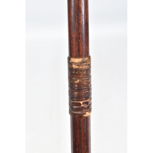 411 - A LARGE 19TH CENTURY BOARDING STYLE PIKE/ CAVALRY LANCE, featuring an ash shaft with an off centre l... 