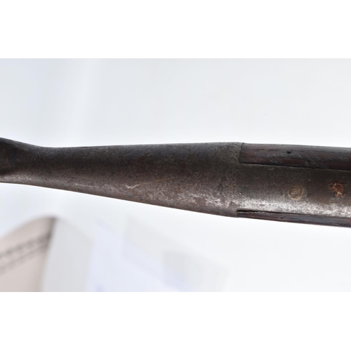 411 - A LARGE 19TH CENTURY BOARDING STYLE PIKE/ CAVALRY LANCE, featuring an ash shaft with an off centre l... 