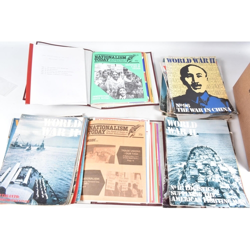 417 - A BOX OF MILITARY RELATED BOOKS AND A QUANTITY OF RECORDS, these are relating to Nazi Germany in the... 