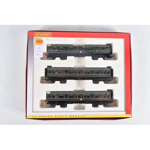 340 - A BOXED HORNBY RAILWAYS OO GAUGE MATCHED TRAINS SERIES B.R. CLASS 110 THREE CAR D.M.U. SET, No.R2297... 