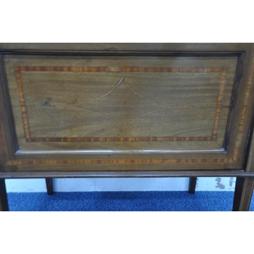 1240 - AN EDWARDIAN MAHOGANY DISPLAY CABINET, with a single astragal glazed door, that's enclosing two shel... 