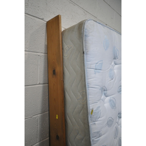 1275 - A SILENT NIGHT MIRACOIL 5FT MATTRESS, with a pine bedstead (condition report: needs a clean, frame w... 