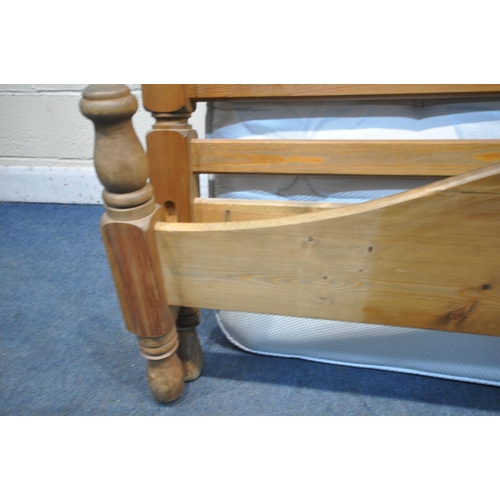 1275 - A SILENT NIGHT MIRACOIL 5FT MATTRESS, with a pine bedstead (condition report: needs a clean, frame w... 