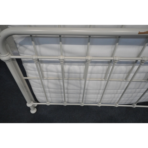 1278 - AN IKEA MORGEDAL 4FT6 MATTRESS, along with a white tubular metal bed frame (condition report: could ... 