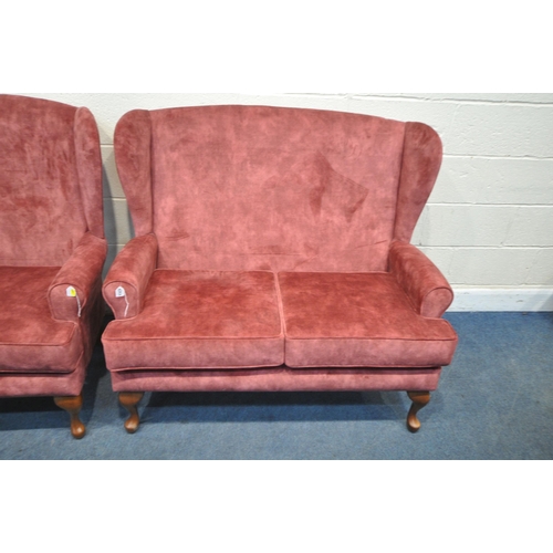 1323 - A HSL TWO PIECE LOUNGE SUITE, comprising a two seater sofa, length 122cm x depth 80cm x height 102cm... 