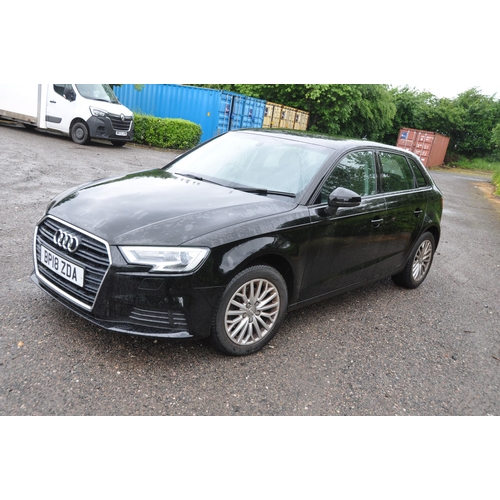 1001 - A 2018 AUDI A3 SE TECHNIK TDI S-A FIVE DOOR HATCHBACK CAR in black, 1846cc diesel engine, automatic ... 