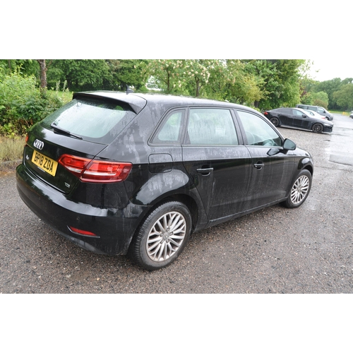 1001 - A 2018 AUDI A3 SE TECHNIK TDI S-A FIVE DOOR HATCHBACK CAR in black, 1846cc diesel engine, automatic ... 