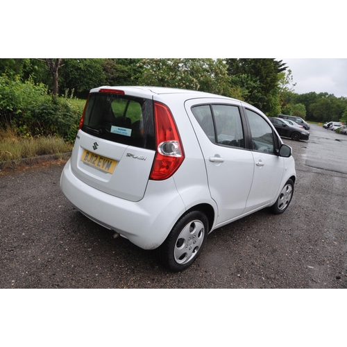 1002 - A 2012 SUZUKI SPLASH SZ3 FIVE DOOR HATCHBACK CAR in white, 996cc petrol engine, five speed manual ge... 