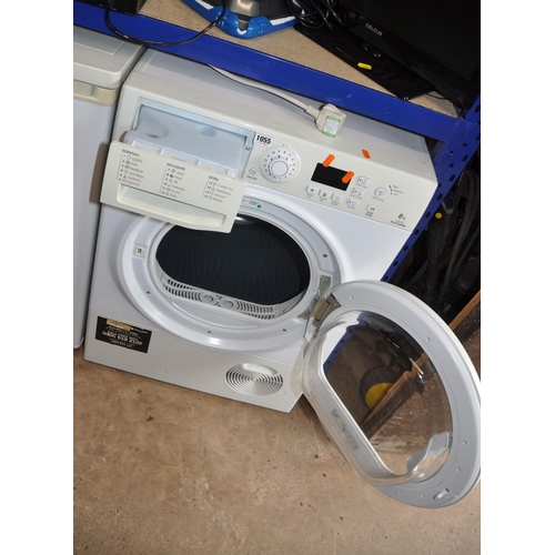 1055 - A HOTPOINT TCFG87C CONDENSER DRYER width 59cm depth 57cm height 84cm and a Hinari microwave (both PA... 