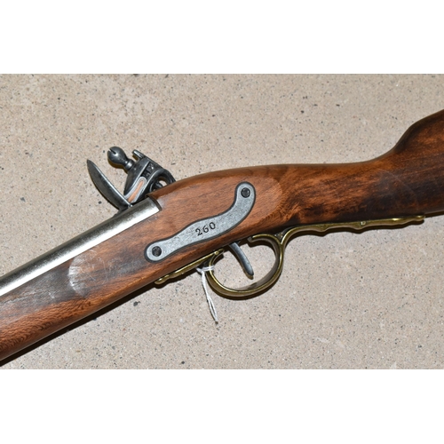 165 - A MODERN REPLICA OF A FLINTLOCK MUSKET, aluminium tube and lock BUYER MUST BE 18 YEARS OF AGE OR OVE... 