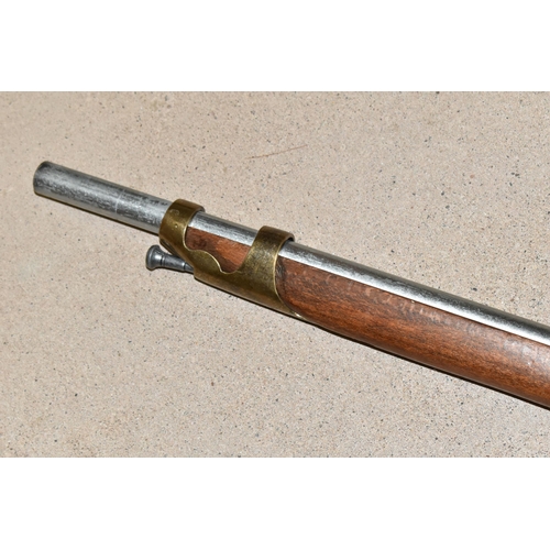 165 - A MODERN REPLICA OF A FLINTLOCK MUSKET, aluminium tube and lock BUYER MUST BE 18 YEARS OF AGE OR OVE... 