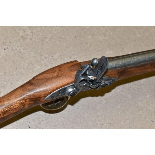 165 - A MODERN REPLICA OF A FLINTLOCK MUSKET, aluminium tube and lock BUYER MUST BE 18 YEARS OF AGE OR OVE... 