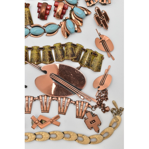 71 - AN ASSORTMENT OF COSTUME JEWELLERY, to include a 'Monet' necklace and matching bracelet, a 'Renoir' ... 