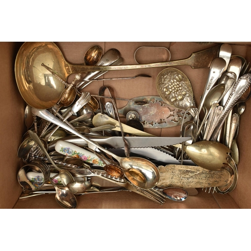 137 - A BOX OF WHITE METAL WARE, to include a large silver plate punch bowl with ladle, a smaller punch bo... 