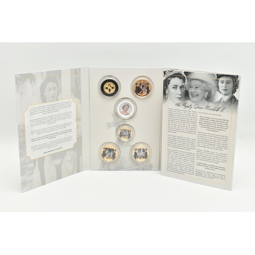 149 - THE LONDON MINT OFFICE 12X ELIZABETH II ALBUM, to include 10X gold layered coins of Elizabeths life,... 