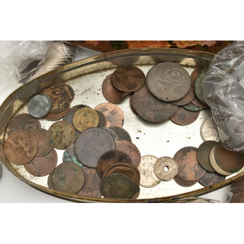 151 - A HEAVY SHOEBOX CONTAINING MOSTLY UK COINAGE, to include almost 600 grams of mixed Silver content co... 