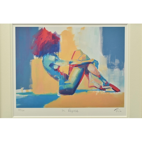 304 - TOBY MULLIGAN (BRITISH 1969) 'IN REPOSE', a signed limited edition print on paper depicting a colour... 