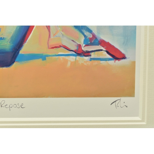 304 - TOBY MULLIGAN (BRITISH 1969) 'IN REPOSE', a signed limited edition print on paper depicting a colour... 