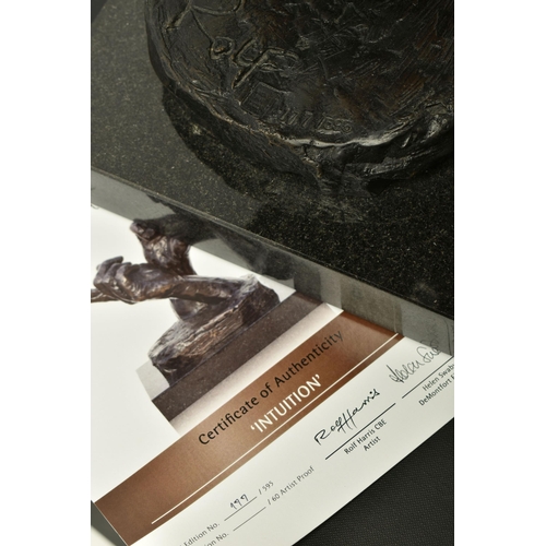 320 - ROLF HARRIS (AUSTRALIAN 1930-2023) 'INTUITION' a limited edition bronze sculpture of a pair of hands... 