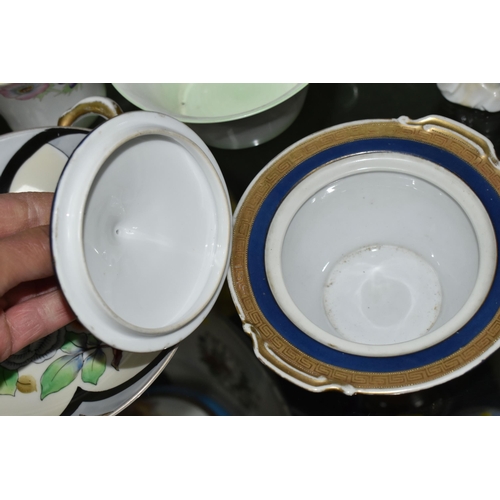 374 - THREE PIECES OF SHELLEY ANEMONE PATTERN COFFEE WARES AND TWO PIECES OF NORITAKE, the Shelley compris... 