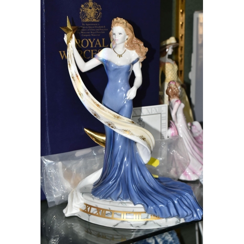 381 - FIVE ROYAL WORCESTER FIGURINES, comprising a boxed limited edition 'Destiny' figurine, no 130/1000 w... 