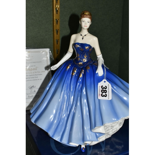 383 - A GROUP OF ROYAL DOULTON FIGURINES AND NAO FIGURES, Royal Doulton figurines comprising a boxed limit... 