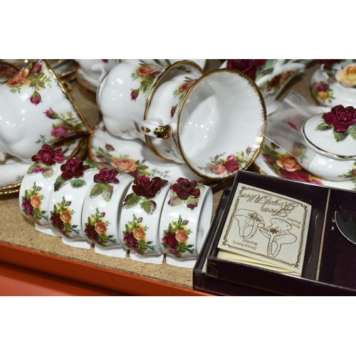 398 - A LARGE QUANTITY OF ROYAL ALBERT 'OLD COUNTRY ROSES' DINNER WARE to include butter, cheese, cake kni... 