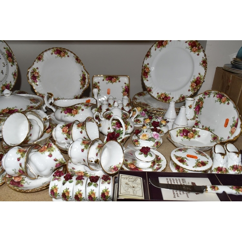 398 - A LARGE QUANTITY OF ROYAL ALBERT 'OLD COUNTRY ROSES' DINNER WARE to include butter, cheese, cake kni... 