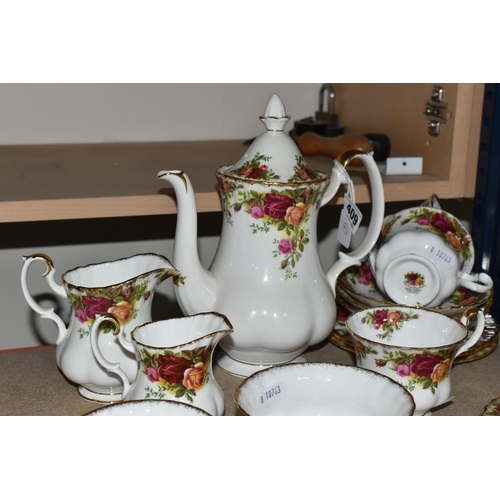 409 - A ROYAL ALBERT 'OLD COUNTRY ROSES' PATTERN COFFEE SET AND TEAWARE, comprising a coffee pot, cream ju... 