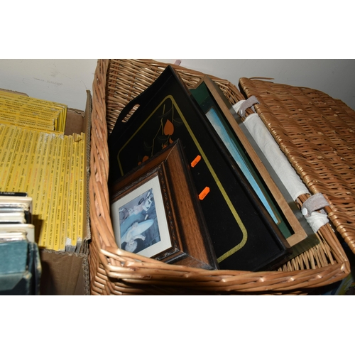 412 - SIX BOXES AND LOOSE NATIONAL GEOGRAPHIC MAGAZINES AND TABLE LAMPS, approximately four hundred editio... 